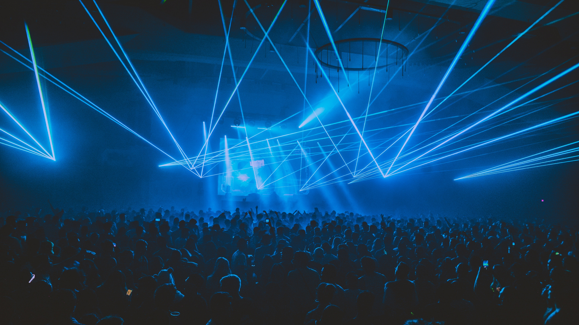 Обои концерт, синий, Визуальный эффект освещения, свет, Представление в разрешении 1920x1080