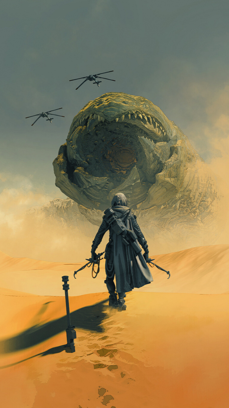 Обои Дюна, белая паскаль дюна, Пол Атрейдес, арт, артист в разрешении 750x1334