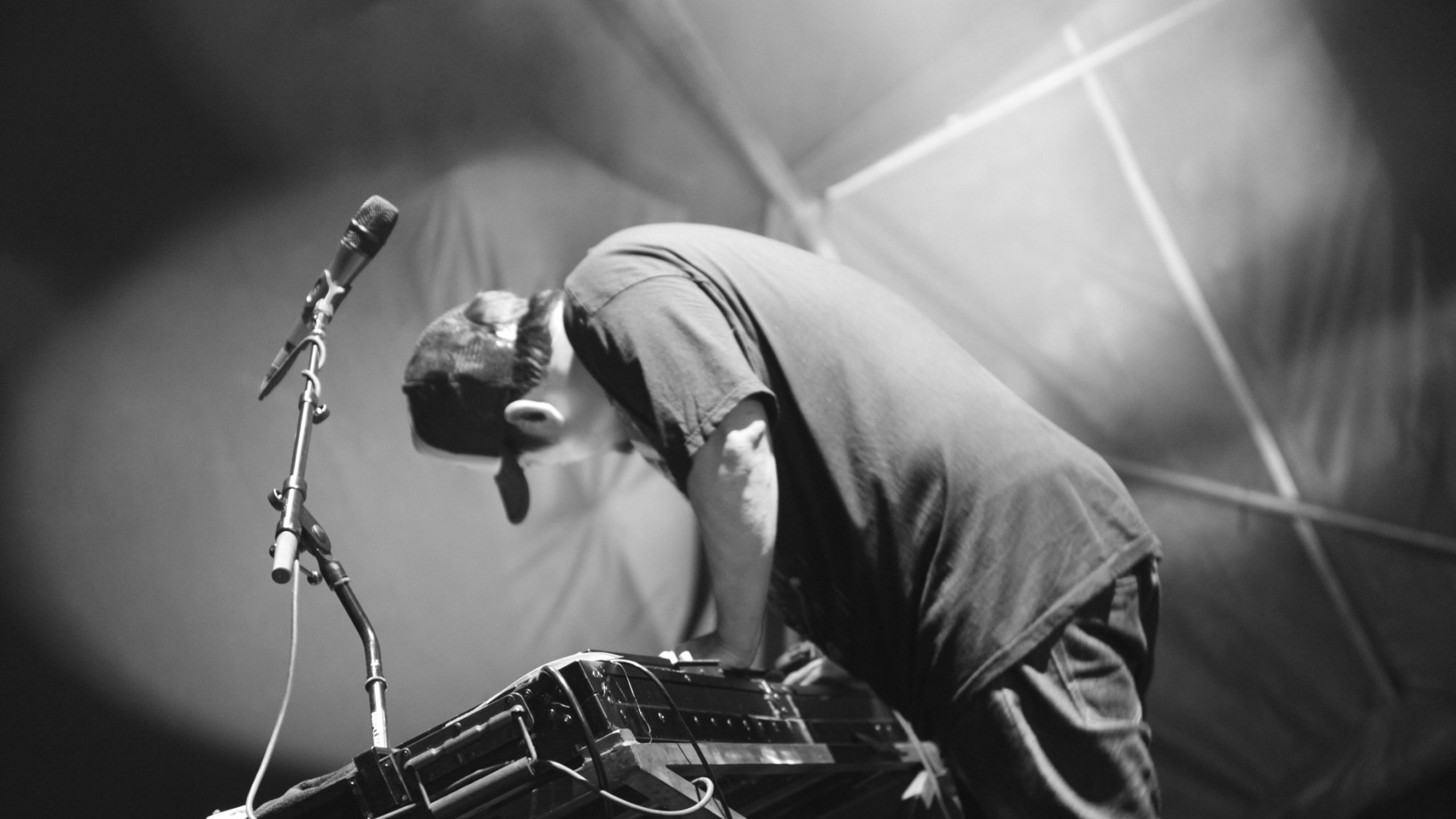 Обои Линкин Парк, Щипковый струнный инструмент, музыкант, черный, Представление в разрешении 2560x1440