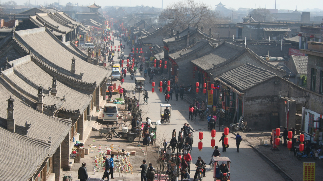 Обои городской район, городок, город, улица, здание в разрешении 1366x768