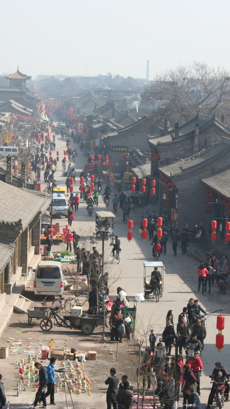 Обои городской район, городок, город, улица, здание в разрешении 750x1334