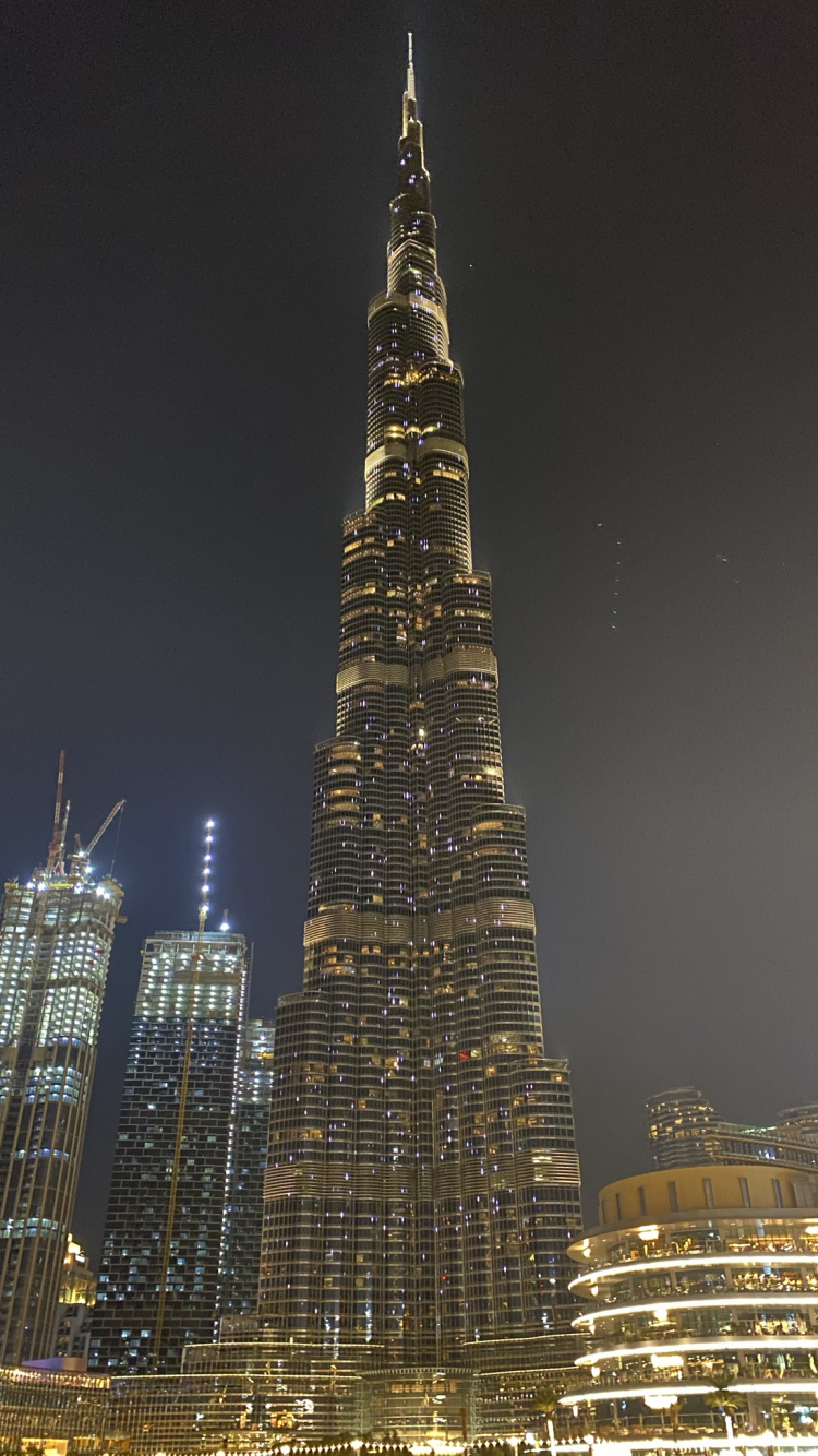 Обои Дубай, Бурдж Халифа, достопримечательность, небоскреб, вышка в разрешении 750x1334