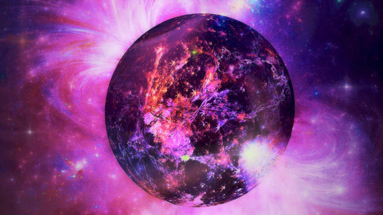Обои планета, космическое пространство, пурпур, астрономический объект, Фиолетовый в разрешении 1280x720