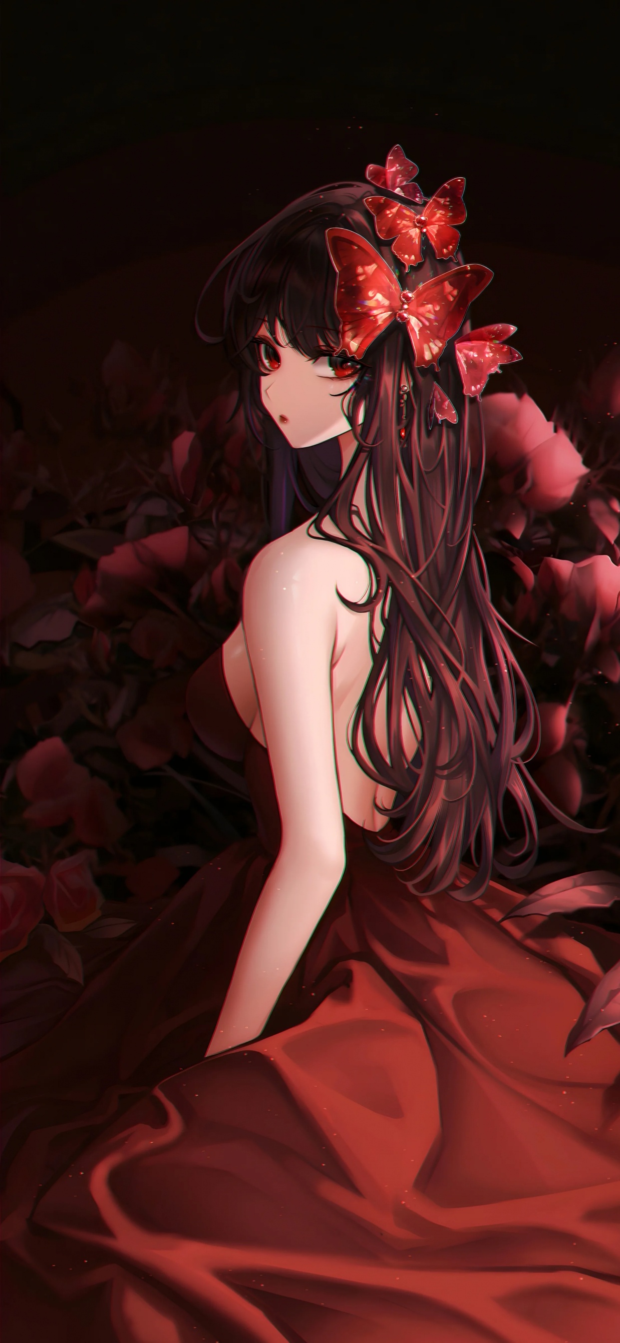 Обои мультик, аниме арт, аниме стиль, рукав, прическа в разрешении 1242x2688