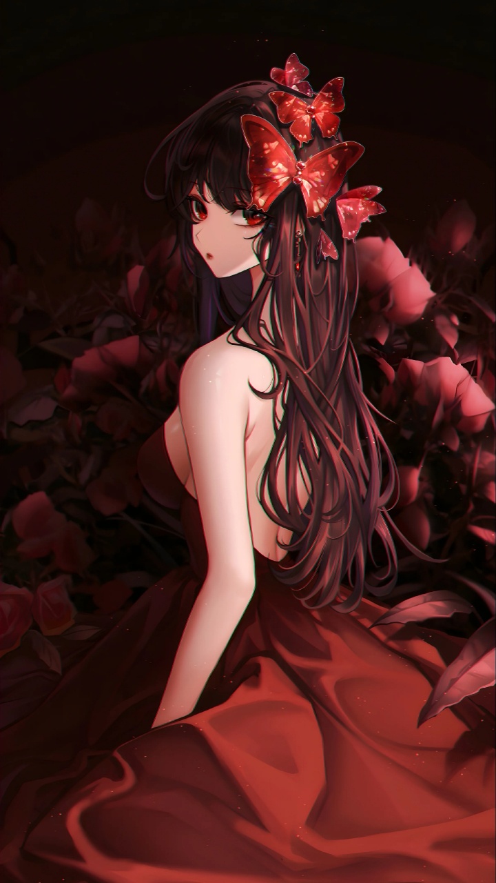 Обои мультик, аниме арт, аниме стиль, рукав, прическа в разрешении 720x1280