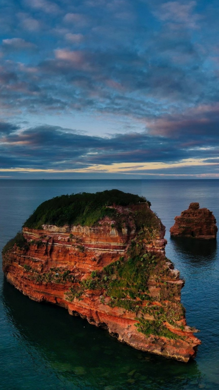 Обои природный ландшафт, рок, вода, побережье, Остров в разрешении 750x1334