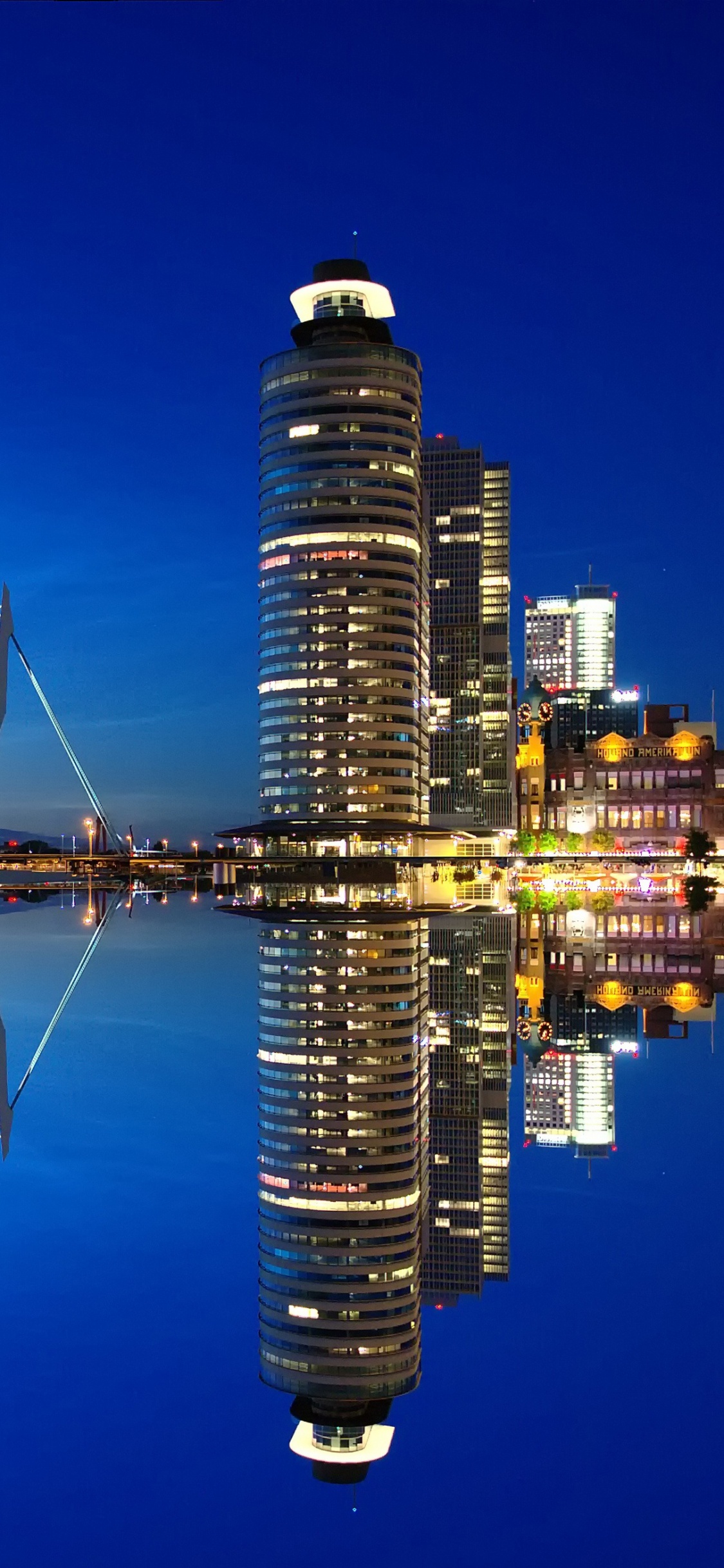 Обои Роттердам, городской пейзаж, город, отражение, ориентир в разрешении 1125x2436