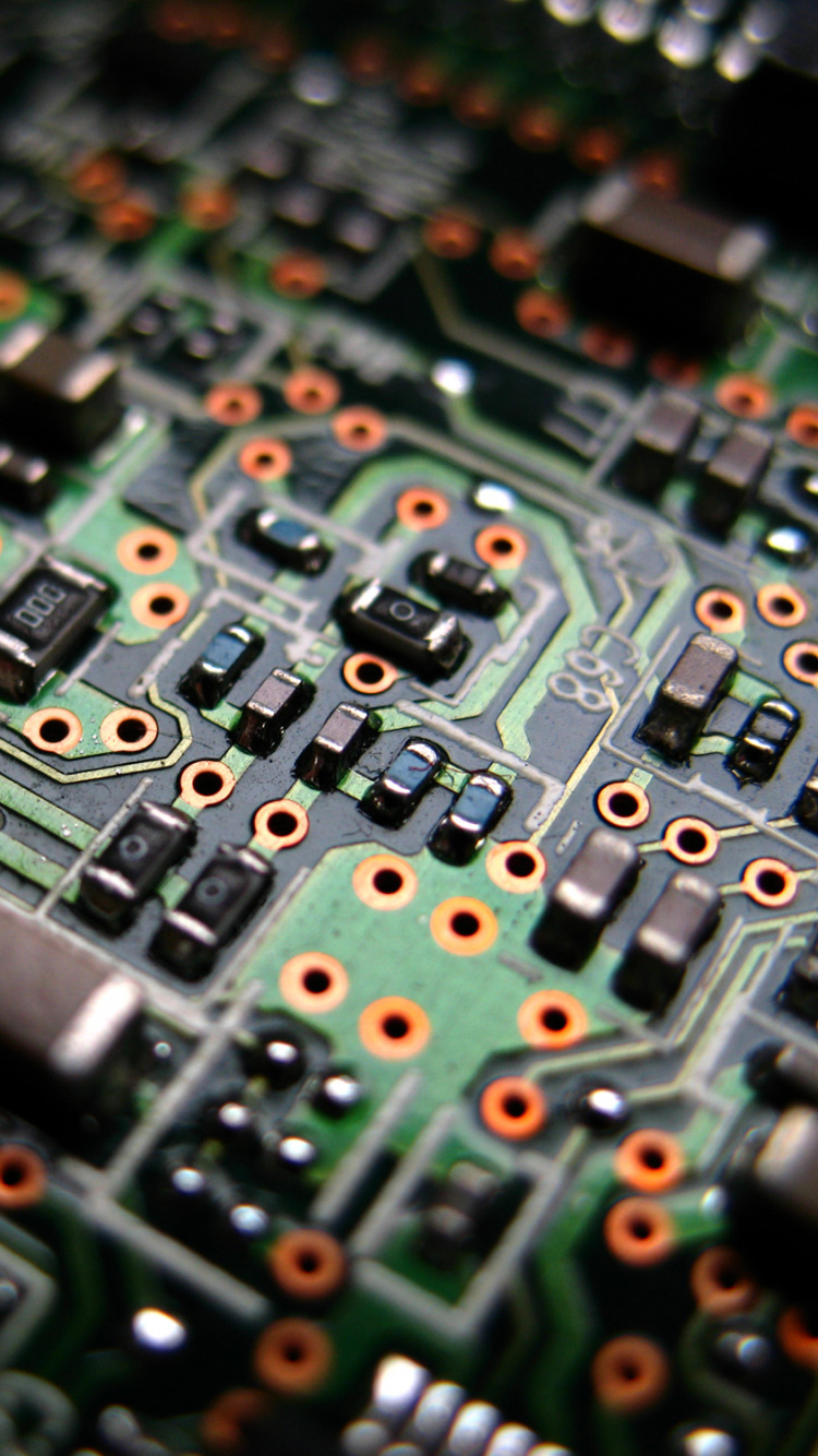 Обои электронная схема, электроника, электрические сети, печатная плата, электронный компонент в разрешении 750x1334
