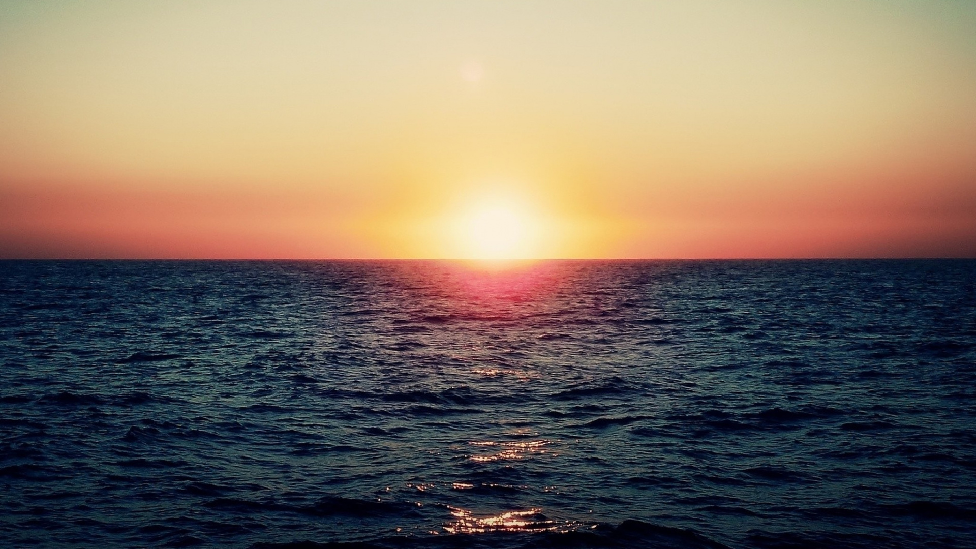 Обои закат, горизонт, море, океан, восход солнца в разрешении 1920x1080