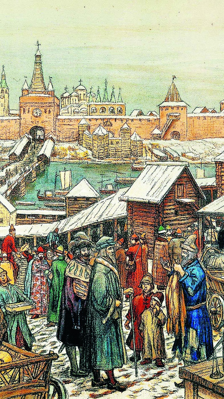 Обои средневековье, Великом Новгороде, Новгородская Республика, торговля, история в разрешении 720x1280