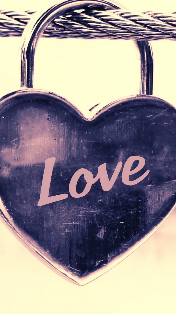 Обои замок навесной, сердце, любовь, медальон, кулон в разрешении 750x1334