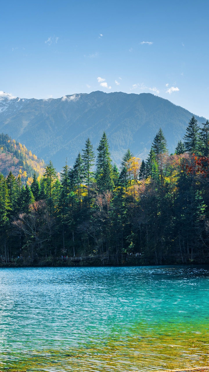 Обои природа, гора, вода, дикая местность, озеро в разрешении 720x1280