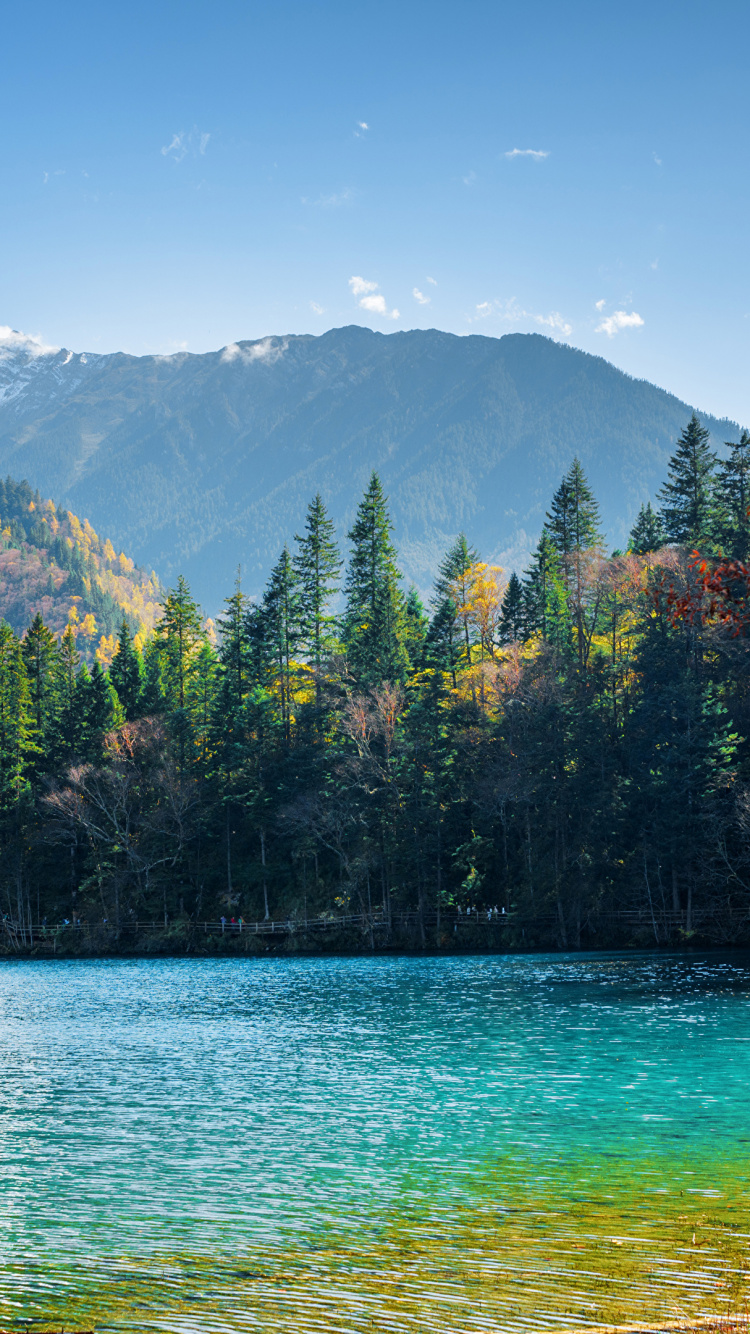 Обои природа, гора, вода, дикая местность, озеро в разрешении 750x1334