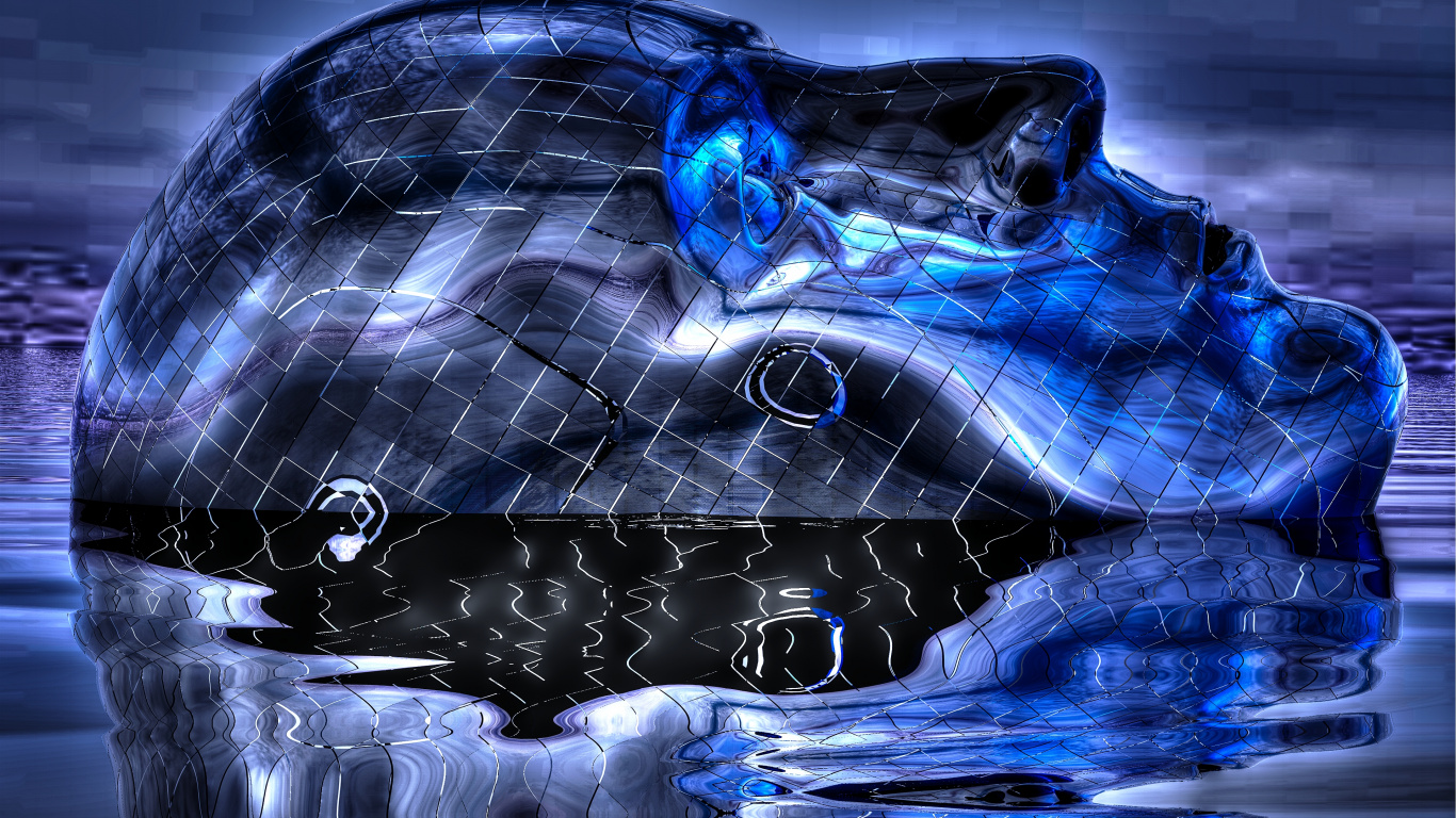 Обои Хэппи хардкор, вода, синий, электрик, пасть в разрешении 1366x768