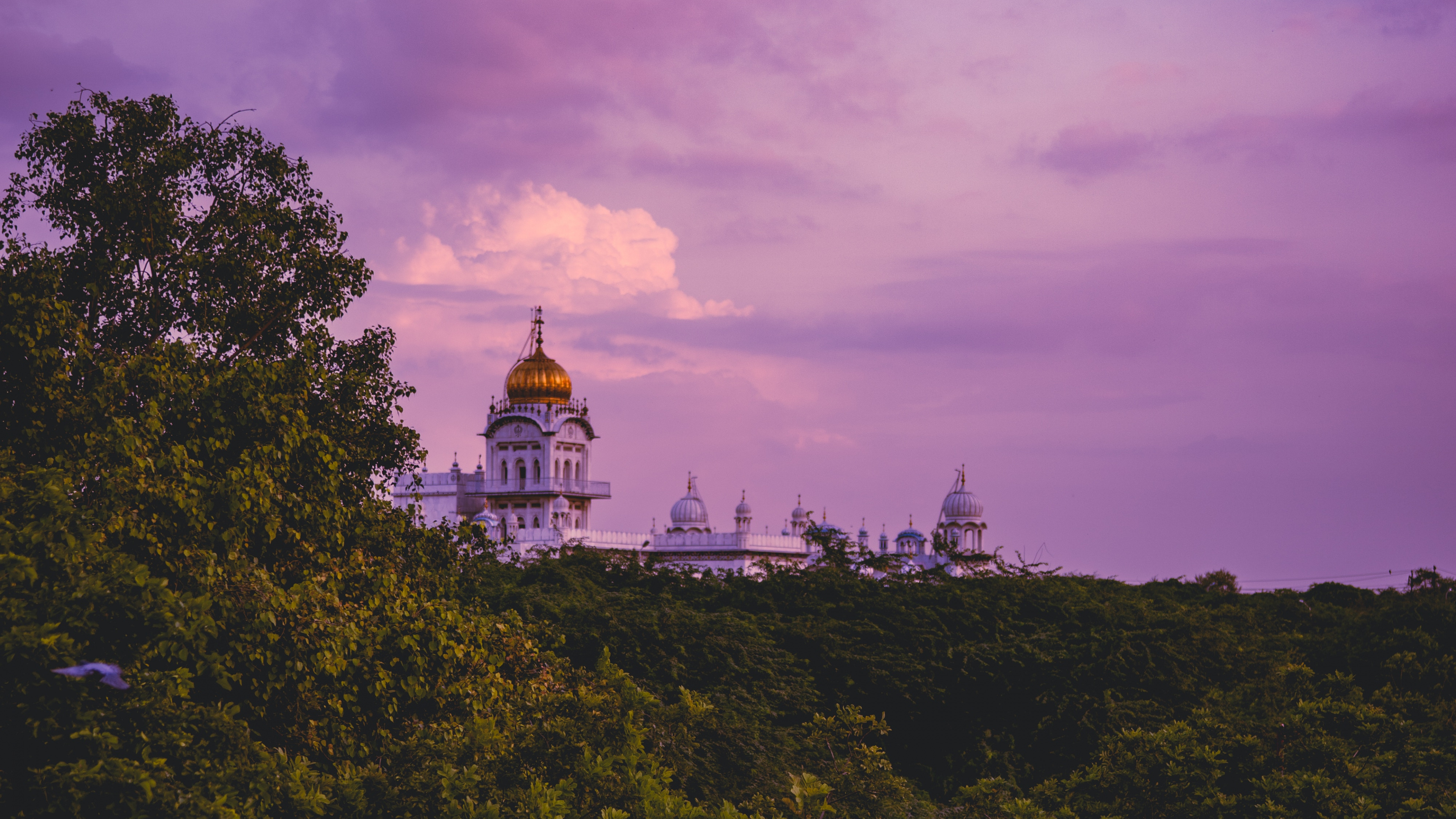 Обои сумерки, купол, утро, здание, архитектура в разрешении 3840x2160