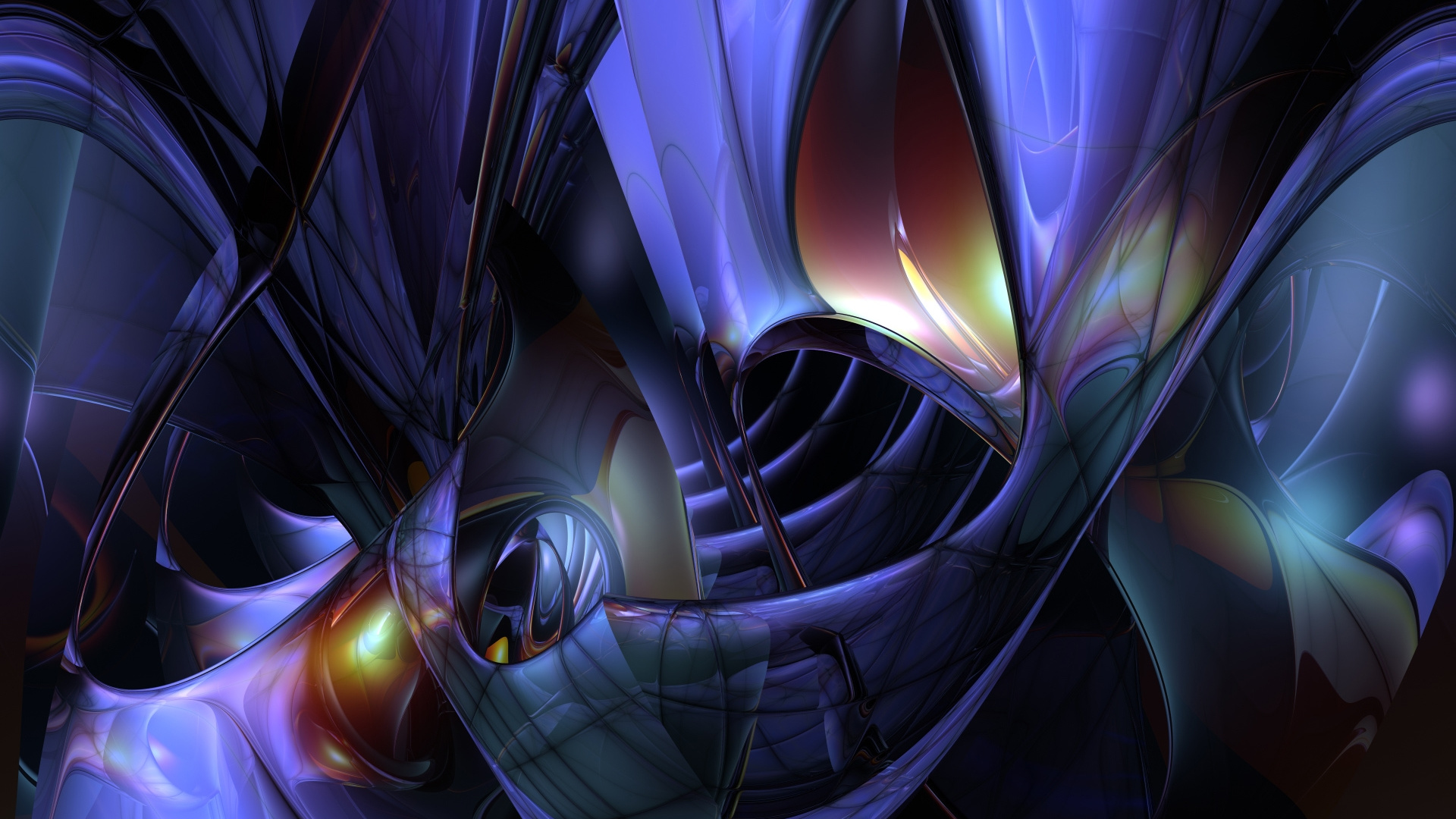 Обои фрактальное искусство, пурпур, симметрия, фигура, тьма в разрешении 1920x1080