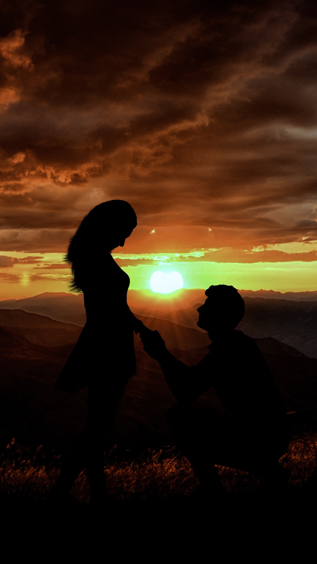 Обои закат, облако, Люди в природе, горизонт, восход солнца в разрешении 1080x1920