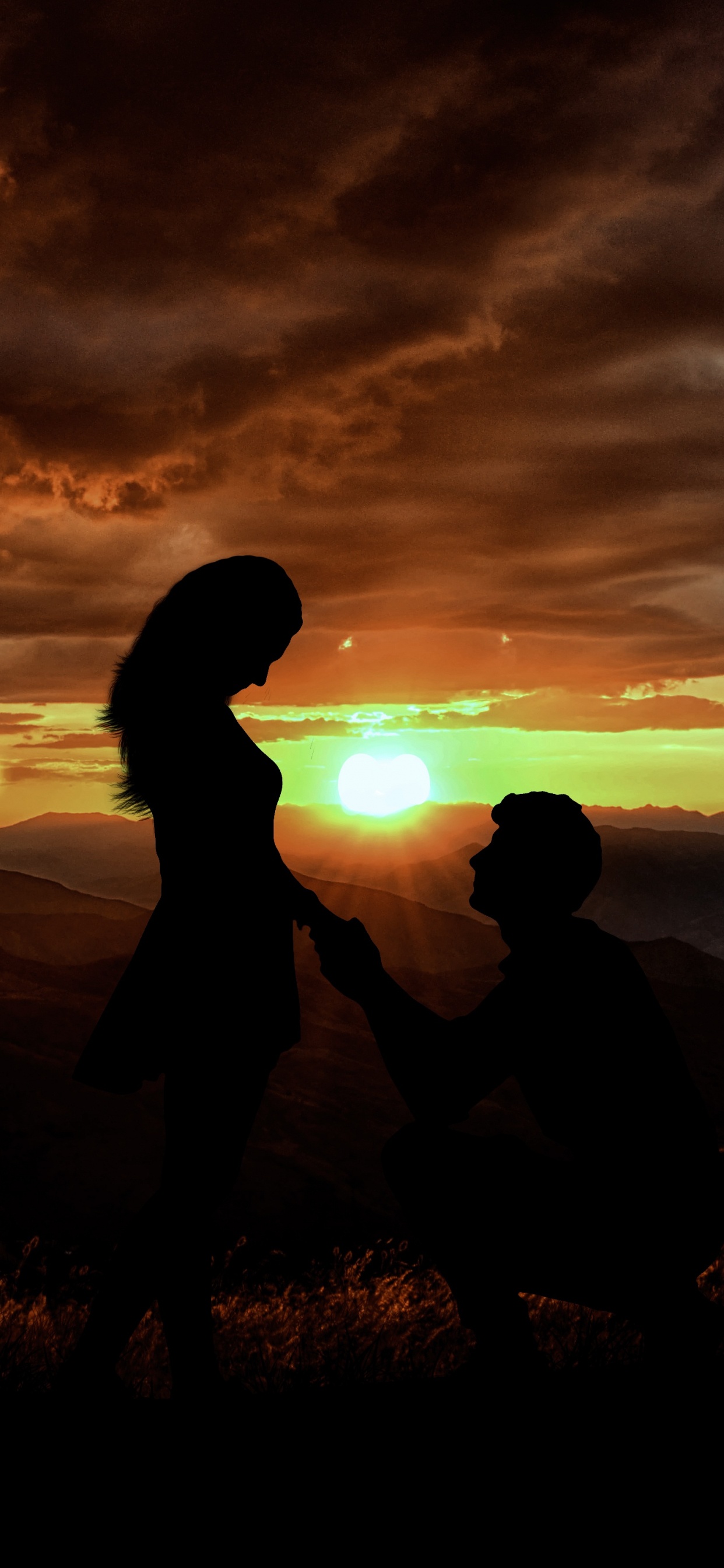 Обои закат, облако, Люди в природе, горизонт, восход солнца в разрешении 1242x2688