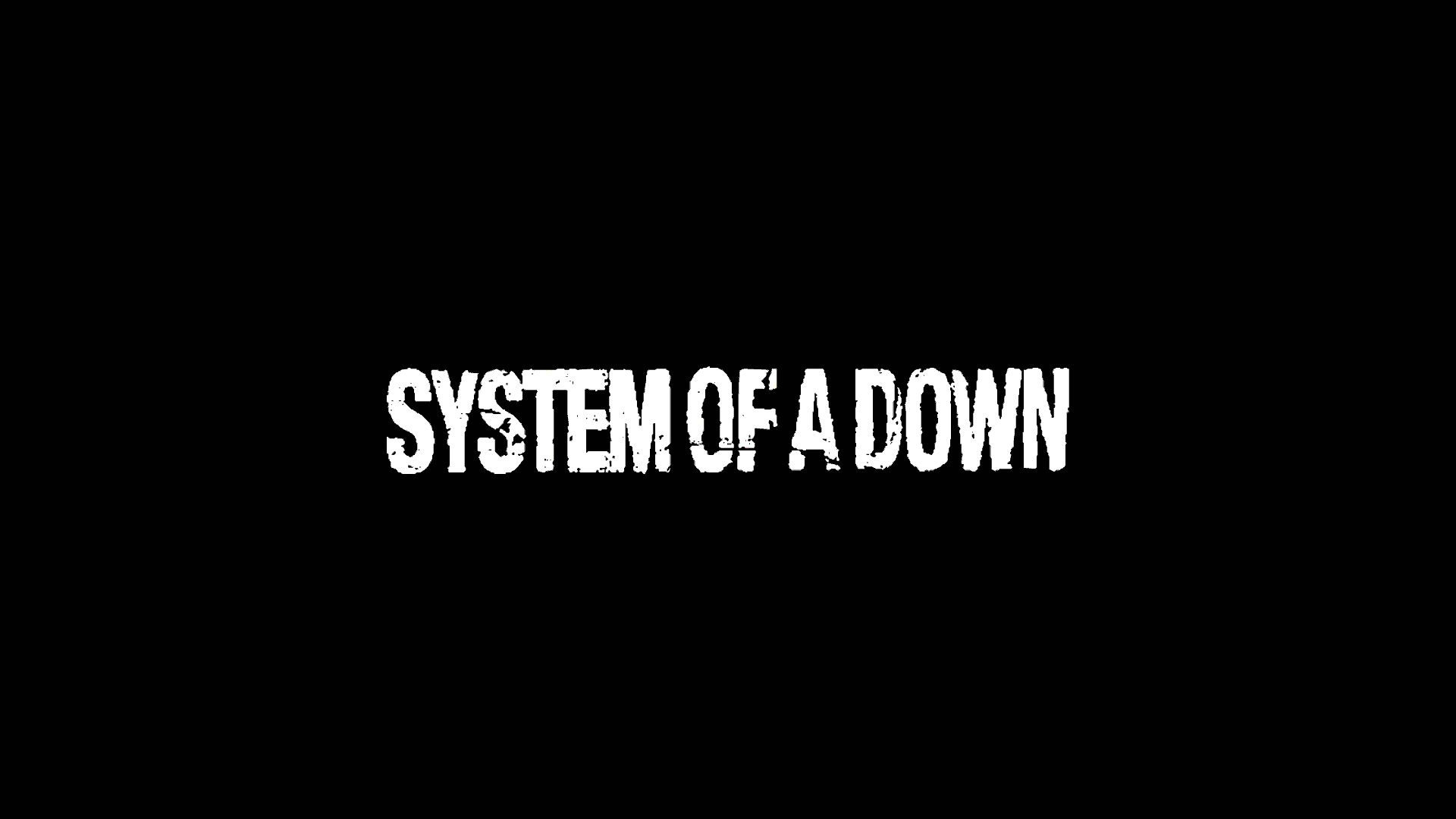 Обои System Of A Down, текст, черный, лого, темнота в разрешении 1920x1080