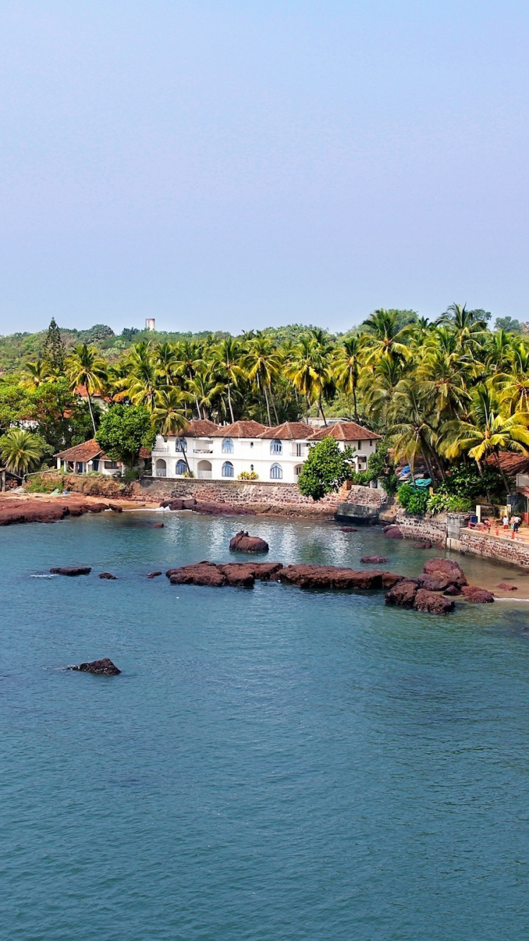 Обои Дона Паула, Панаджи, Базилика Бом Иисуса, Пристани Дона-Паула, море в разрешении 750x1334