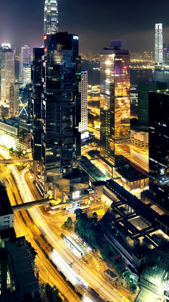 Обои городской пейзаж, линия горизонта, небоскреб, метрополия, городской район в разрешении 720x1280