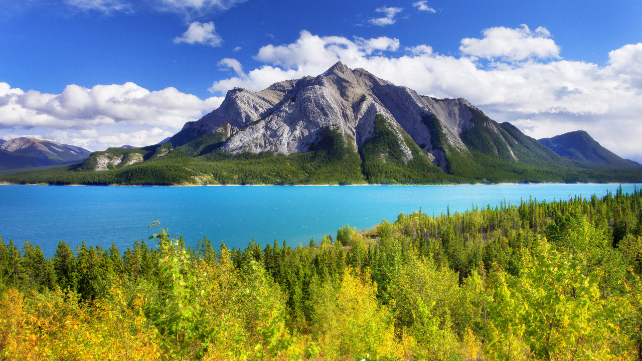 Обои банфф, Озеро Авраам, моренное озеро, озеро Луиза, озеро в разрешении 1280x720