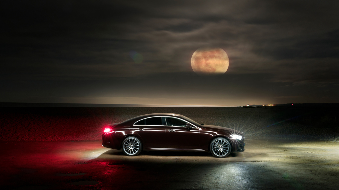 Обои Mercedes-Benz SLR McLaren, авто, кузов купе, свет, автомобиль среднего размера в разрешении 1366x768