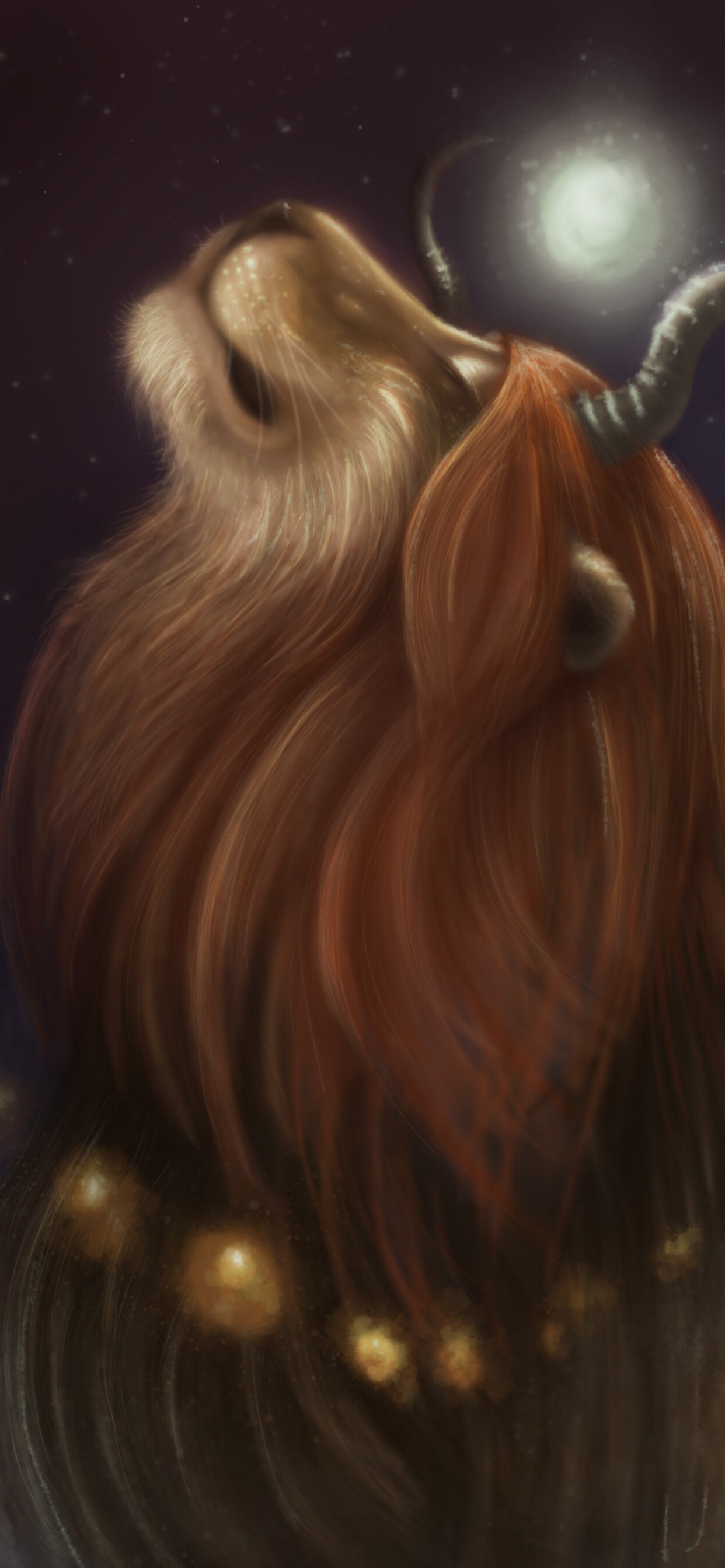 Обои печень, мифология, длинные волосы, Хиллы Флорист, иллюстрация в разрешении 1242x2688