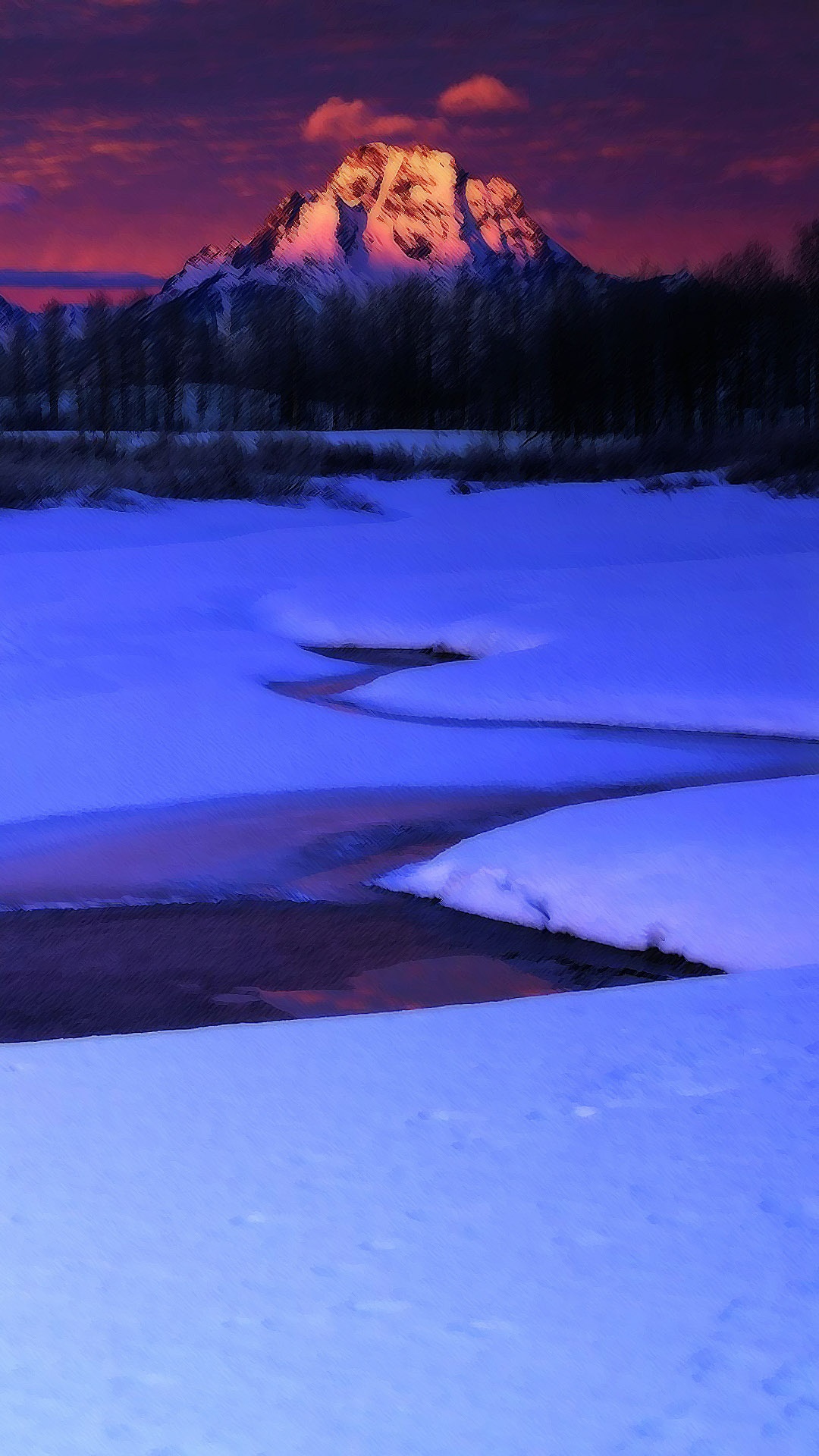 Обои зима, снег, тетон диапазон, природа, отражение в разрешении 1080x1920