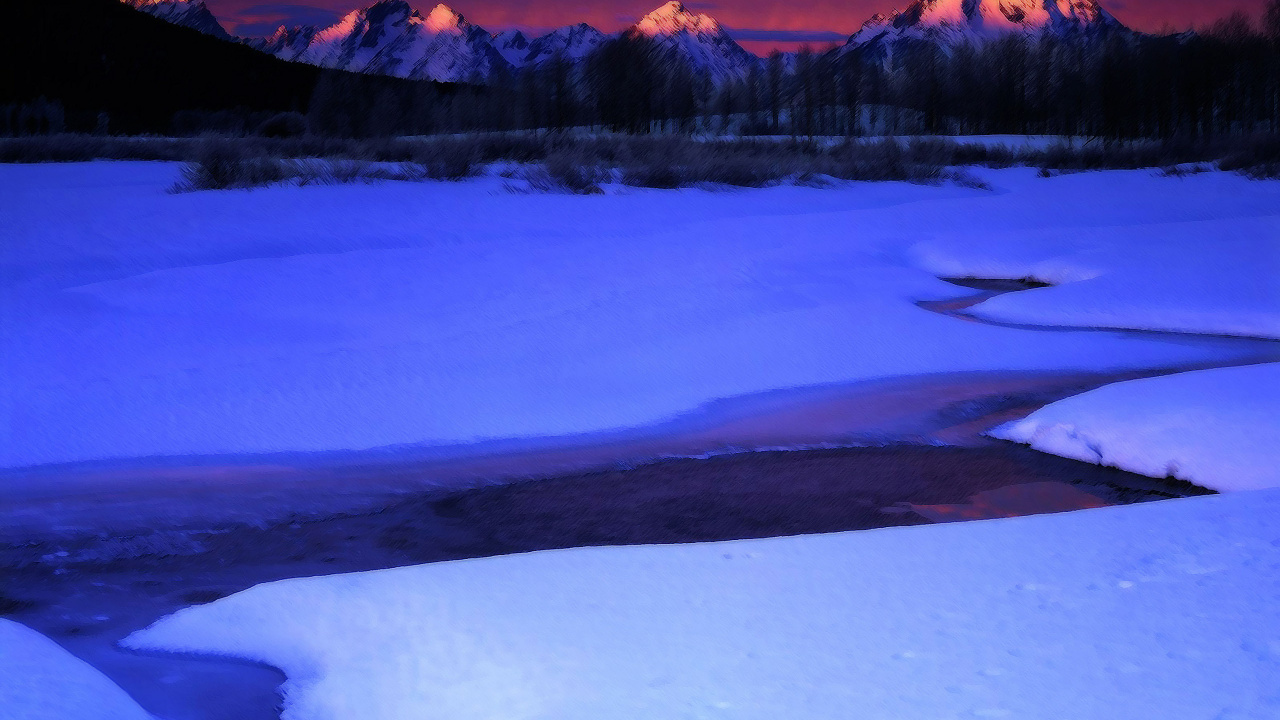 Обои зима, снег, тетон диапазон, природа, отражение в разрешении 1280x720
