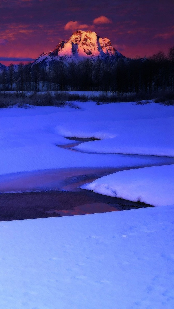 Обои зима, снег, тетон диапазон, природа, отражение в разрешении 720x1280