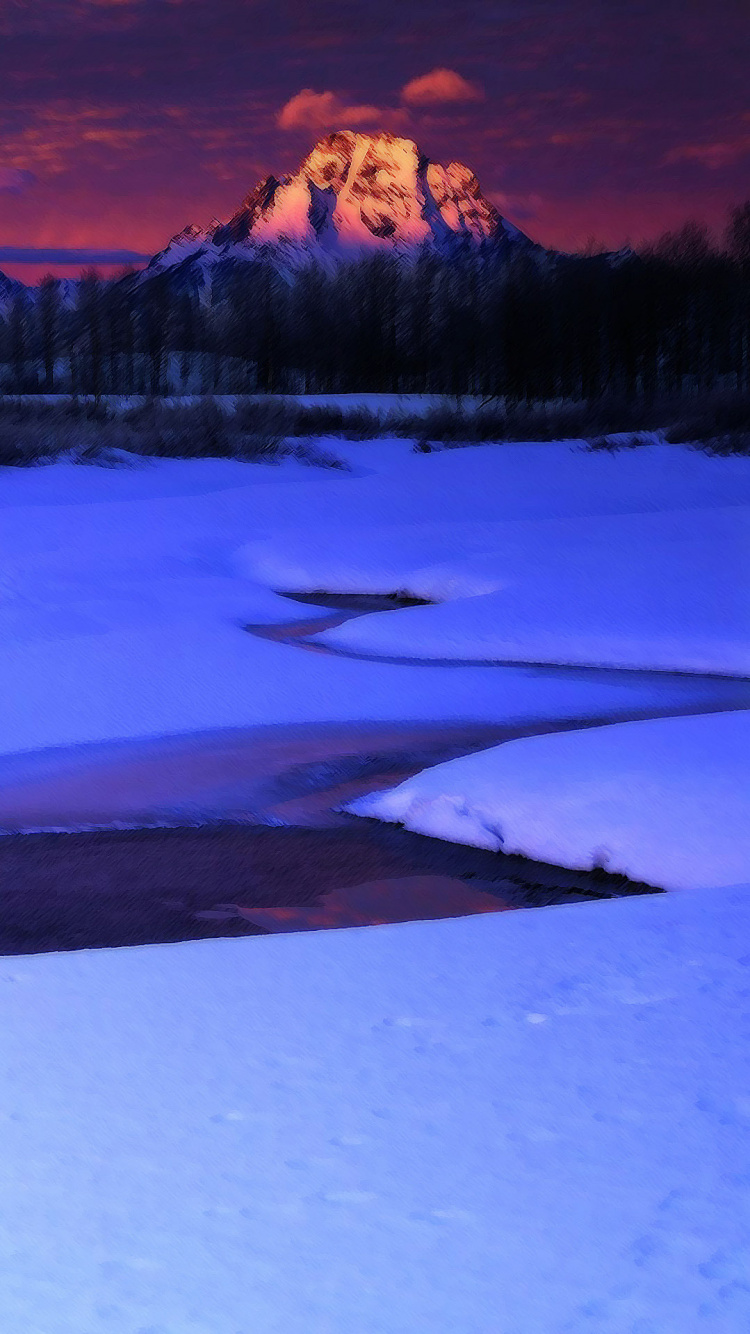 Обои зима, снег, тетон диапазон, природа, отражение в разрешении 750x1334