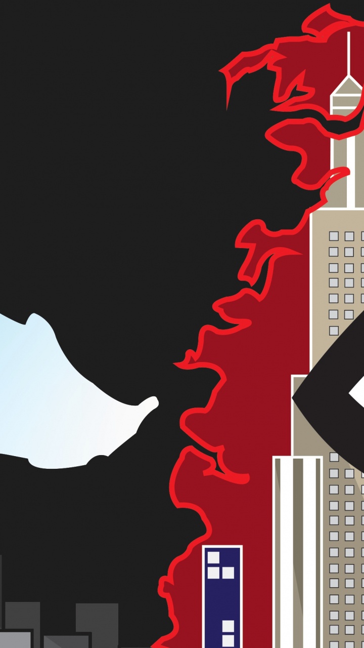 Обои человек-паук, веном, арт, супергерой, музыкальный инструмент в разрешении 720x1280