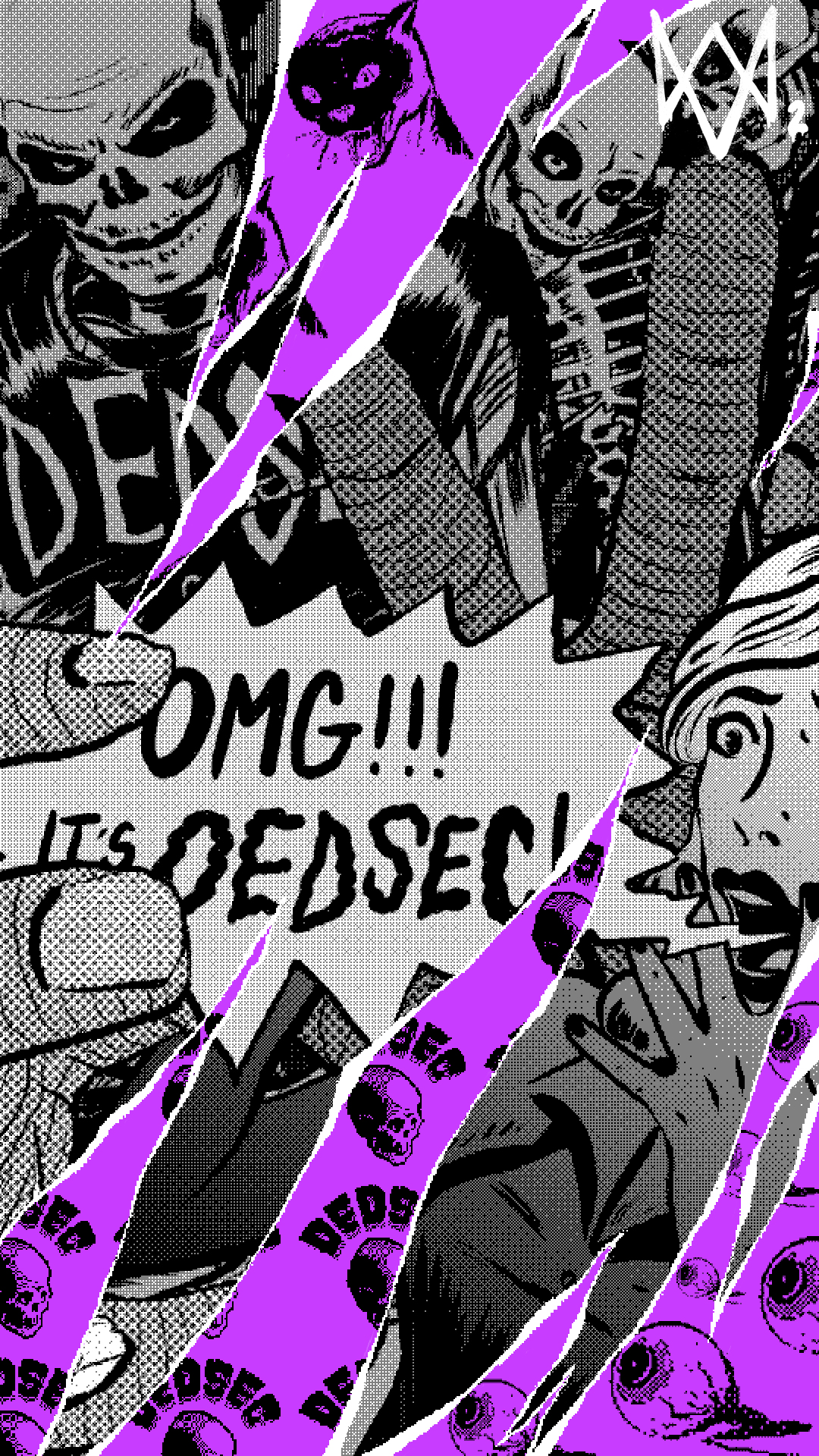 Обои Watch Dogs 2, сторожевой пес, Смотреть Собак Легион, белые, черный в разрешении 1080x1920