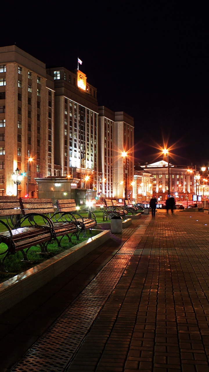 Обои улица, ночь, город, городской район, метрополия в разрешении 720x1280