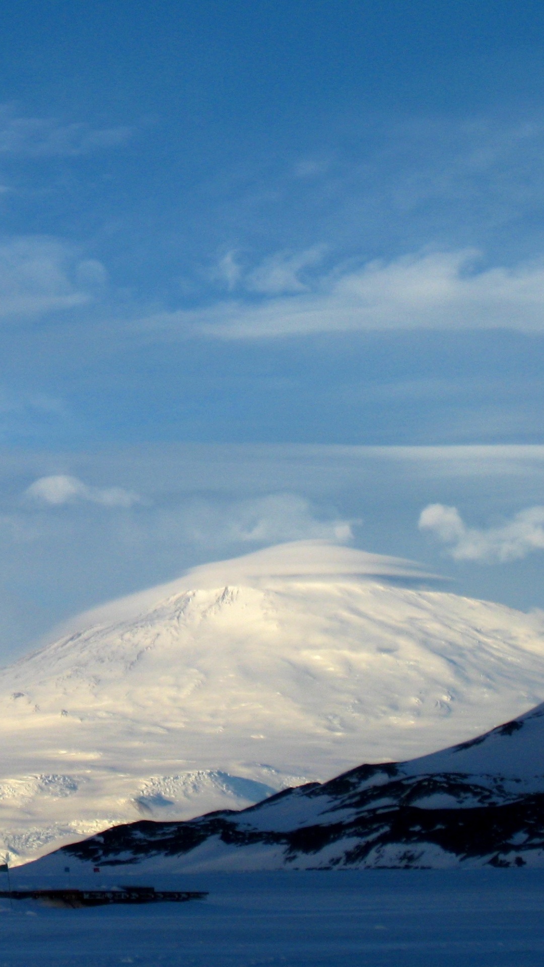 Обои Северный Ледовитый океан, Эребус, облако, море, Арктика в разрешении 1080x1920