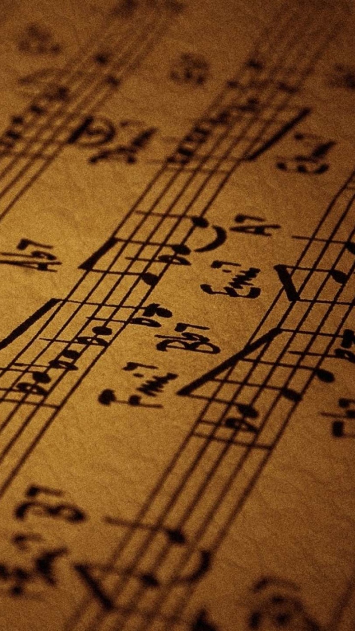 Обои музыкальная нота, ноты, музыка, текст, почерк в разрешении 720x1280