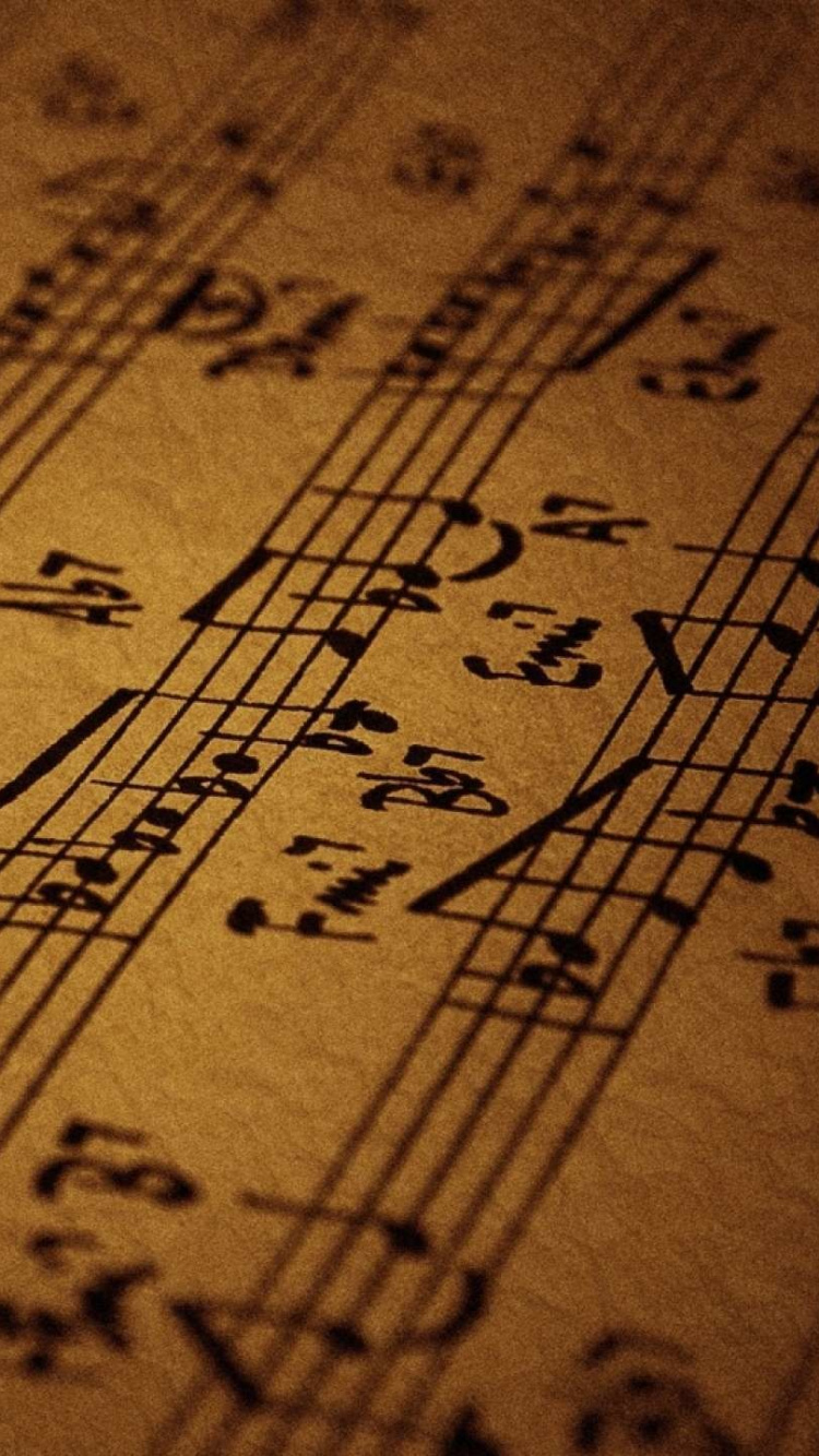Обои музыкальная нота, ноты, музыка, текст, почерк в разрешении 750x1334