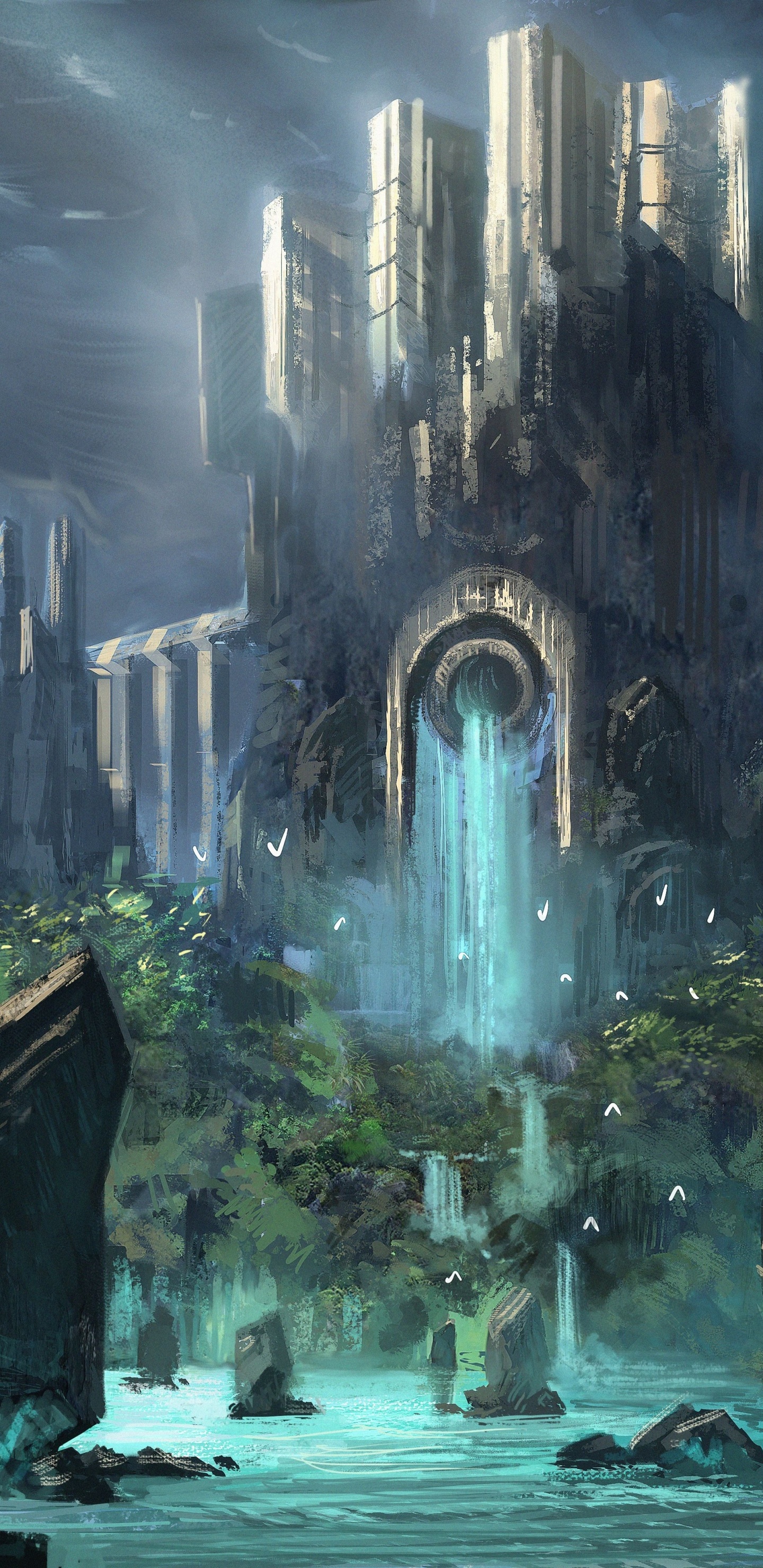 Обои фэнтези, темные фантазии, природа, пейзаж, формирование в разрешении 1440x2960