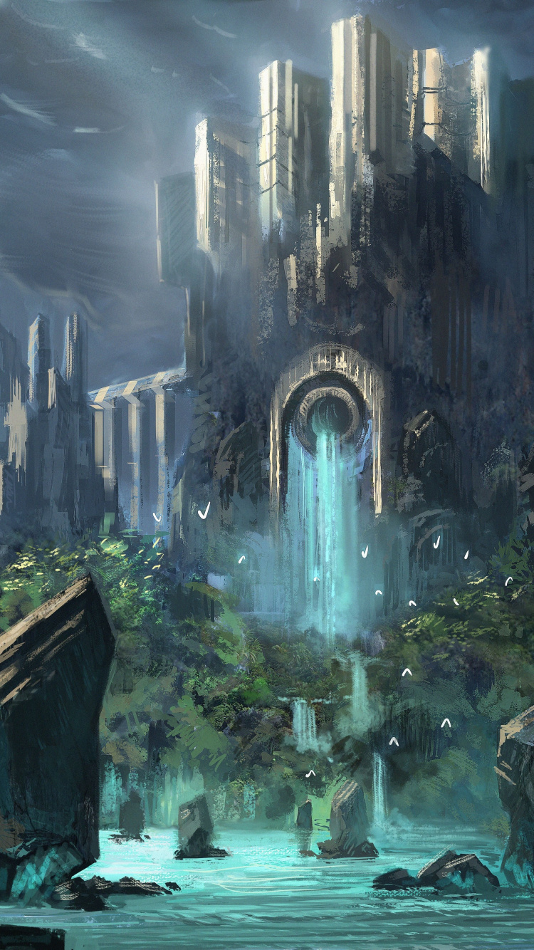 Обои фэнтези, темные фантазии, природа, пейзаж, формирование в разрешении 750x1334