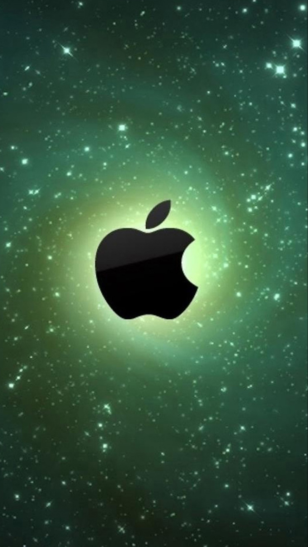 Обои apple, графика, зеленый, атмосфера, иллюстрация в разрешении 1080x1920