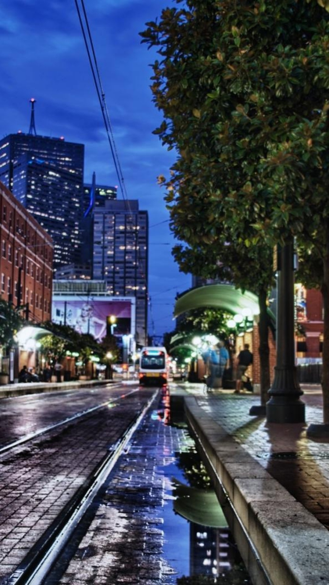 Обои Остин, транспорт, городской район, ночь, город в разрешении 1080x1920