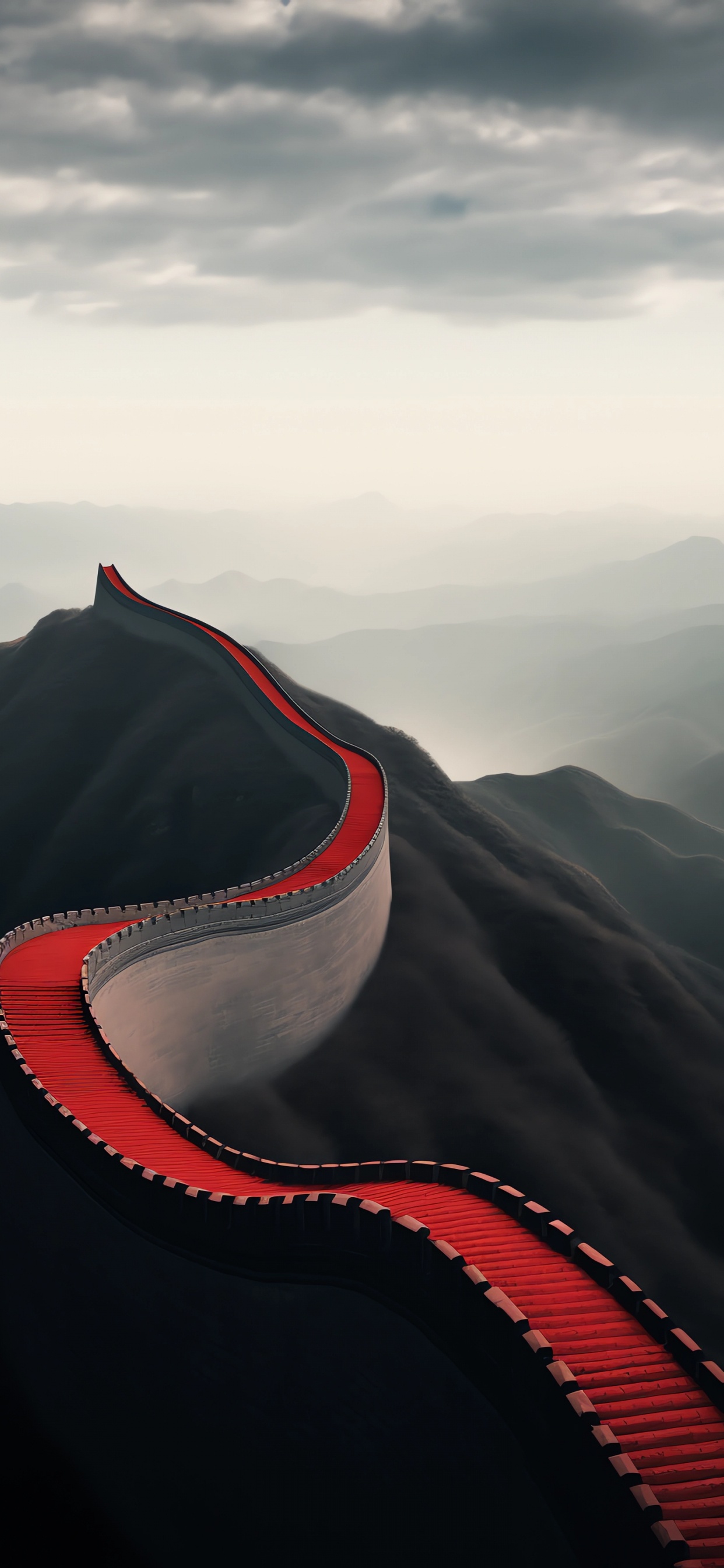 Обои саммит, облако, гора, склон, местность в разрешении 1242x2688