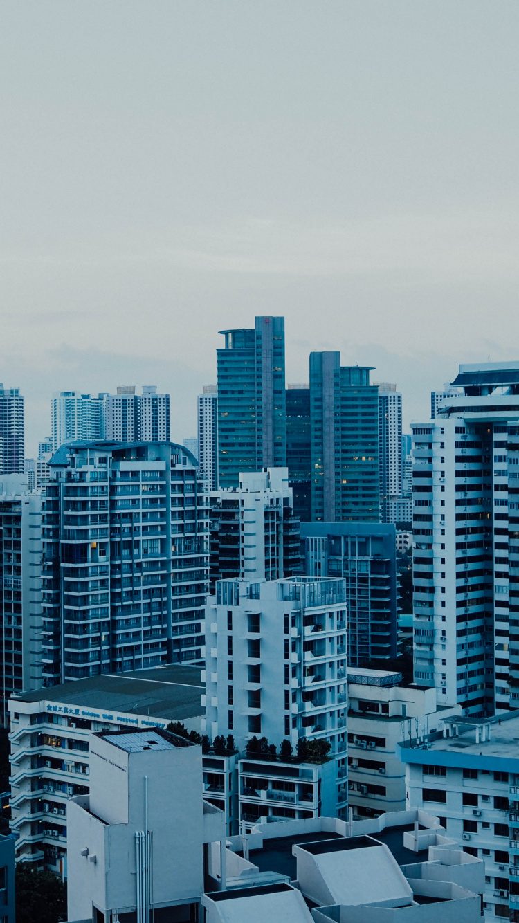 Обои небо, городской пейзаж, город, архитектура, метрополия в разрешении 750x1334