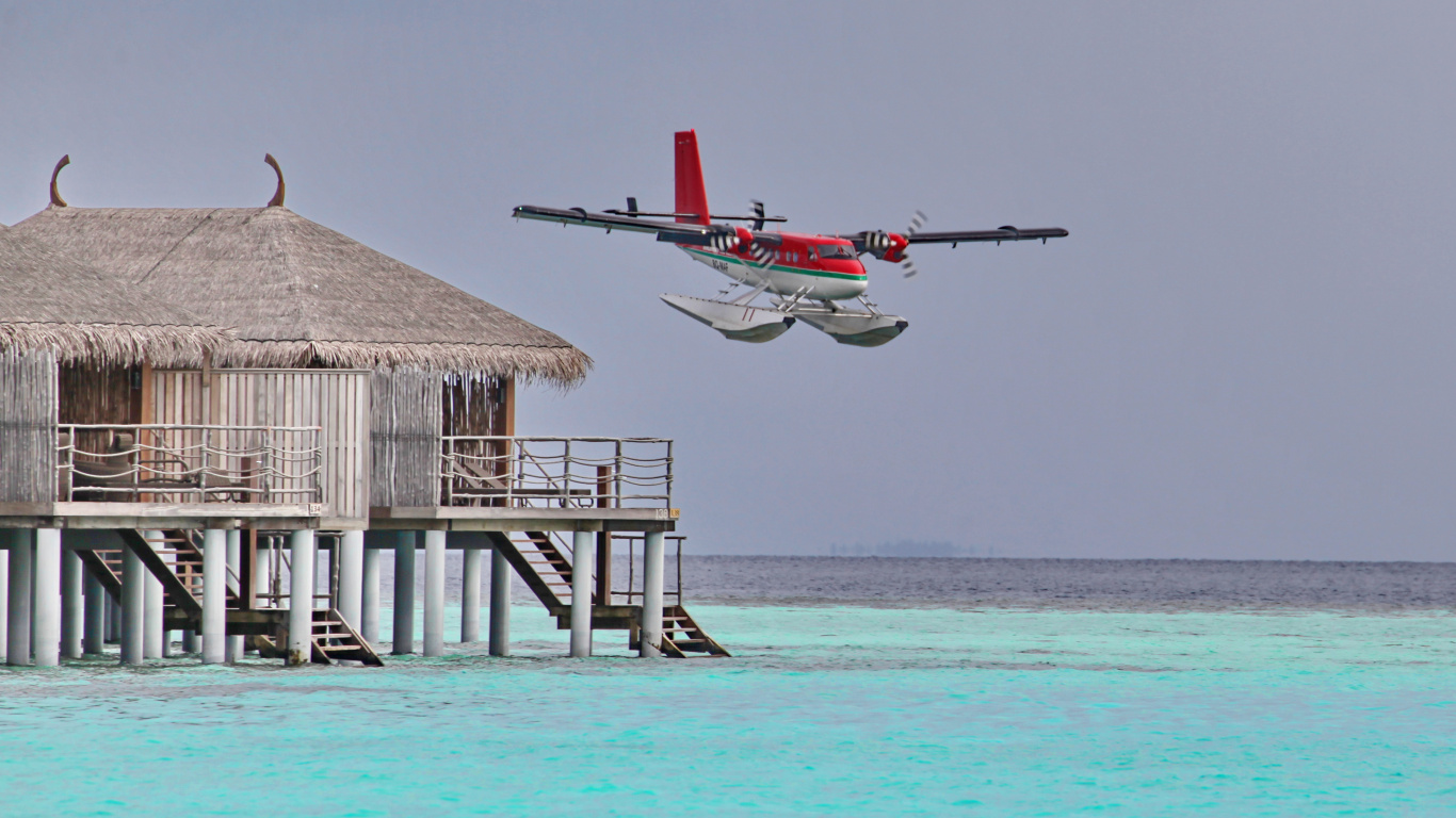Обои полет, самолет, гидросамолет, прибежище, авиация в разрешении 1366x768