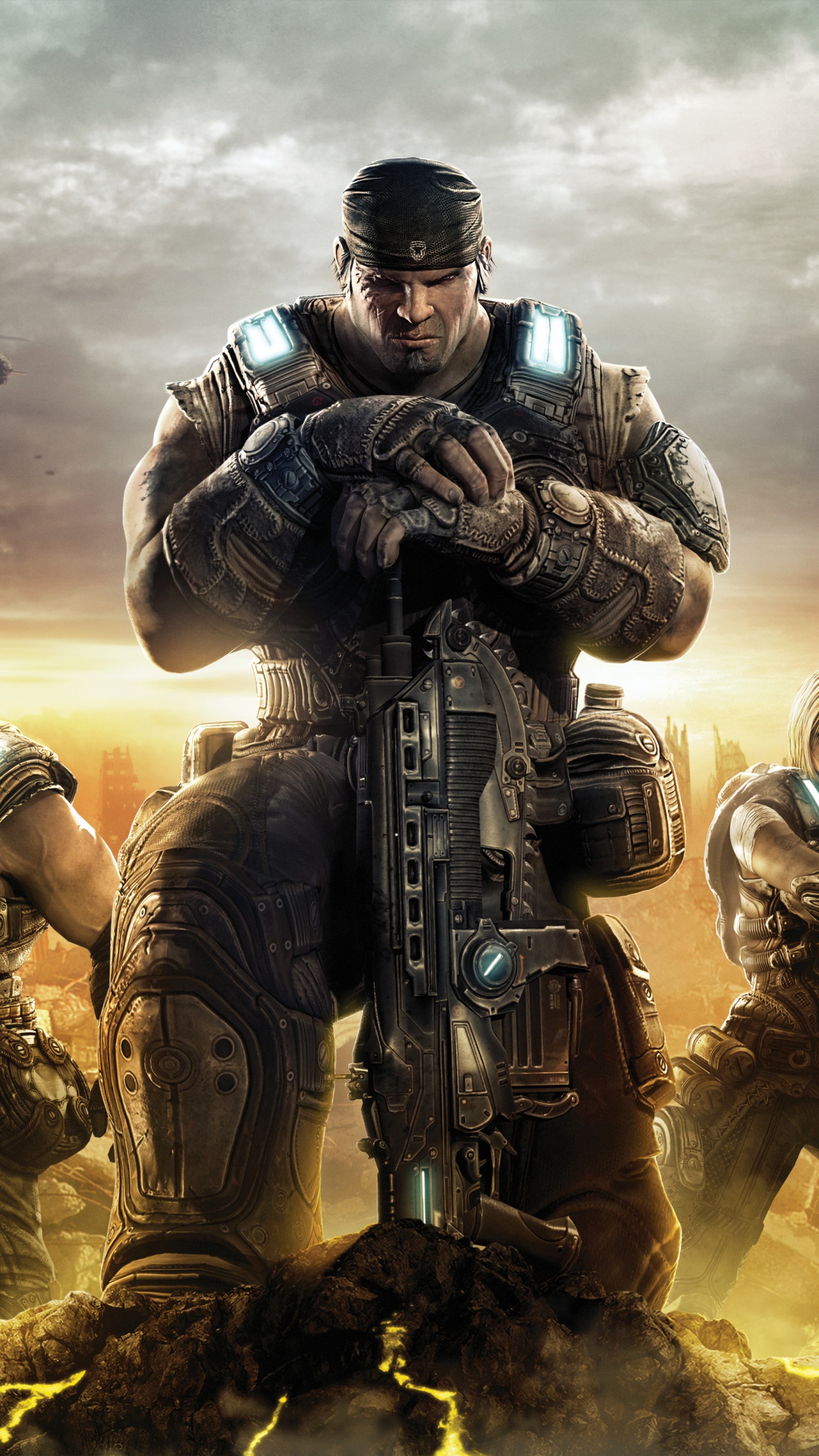 Обои gears of war, gears of war 3, gears of war 2, эпическая игра, xbox 360 в разрешении 1440x2560