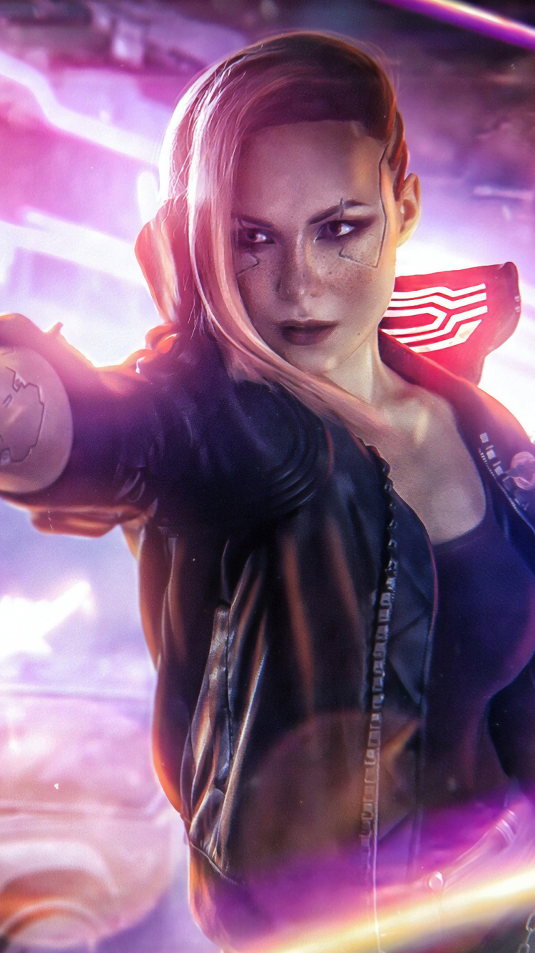 Обои Киберпанк 2077, Киберпанк, пурпур, красный цвет, развлечение в разрешении 750x1334