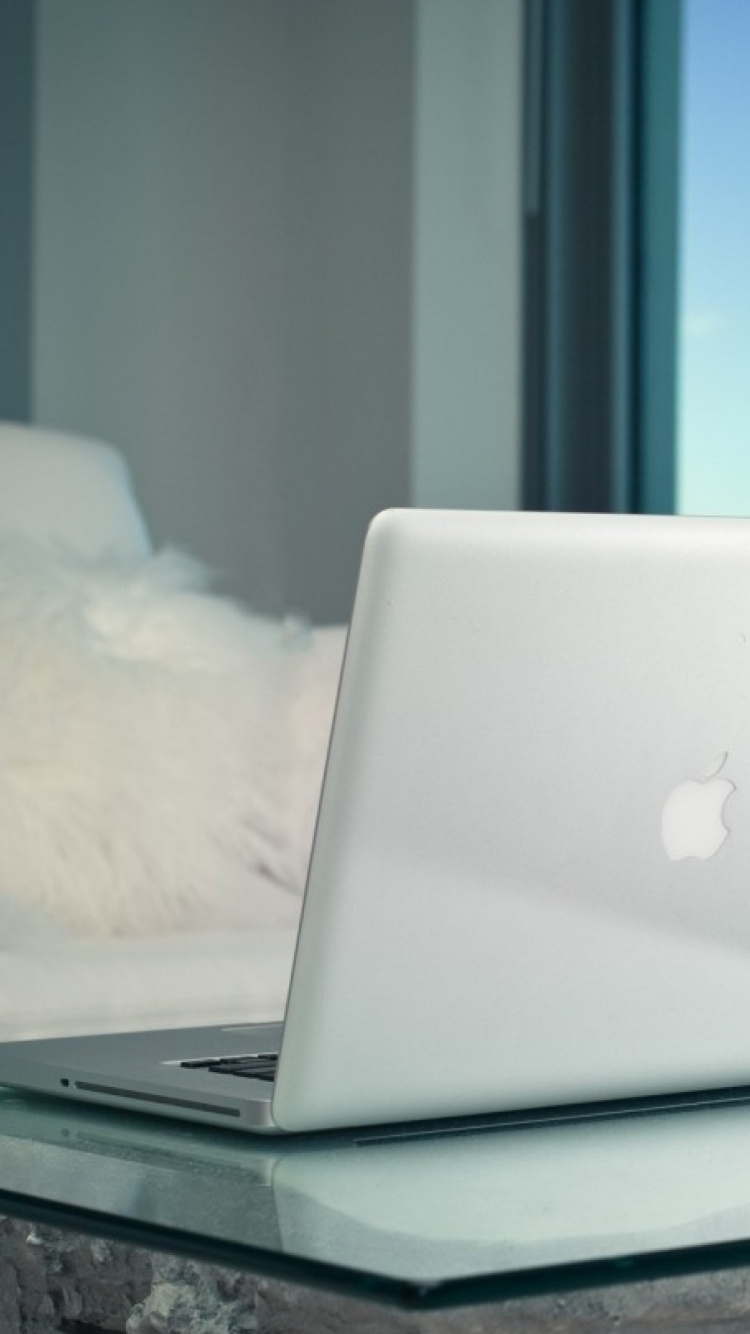 Обои apple, macbook, таблица, мебель, дизайн интерьера в разрешении 750x1334