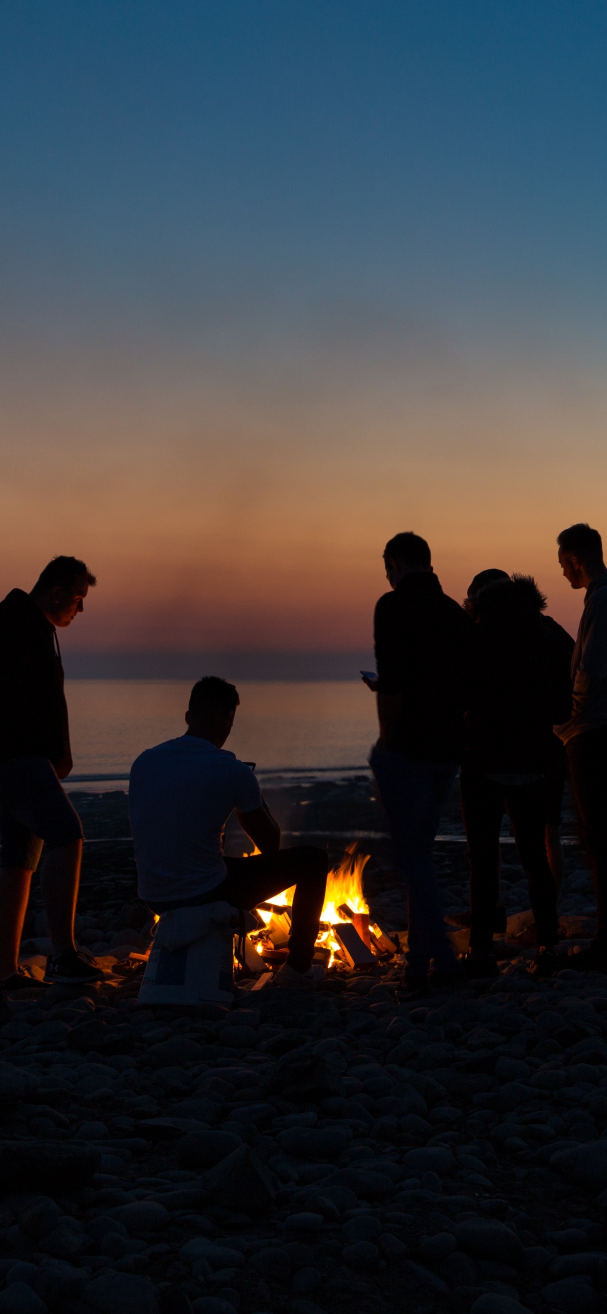 Обои пляж, горизонт, закат, океан, море в разрешении 1242x2688