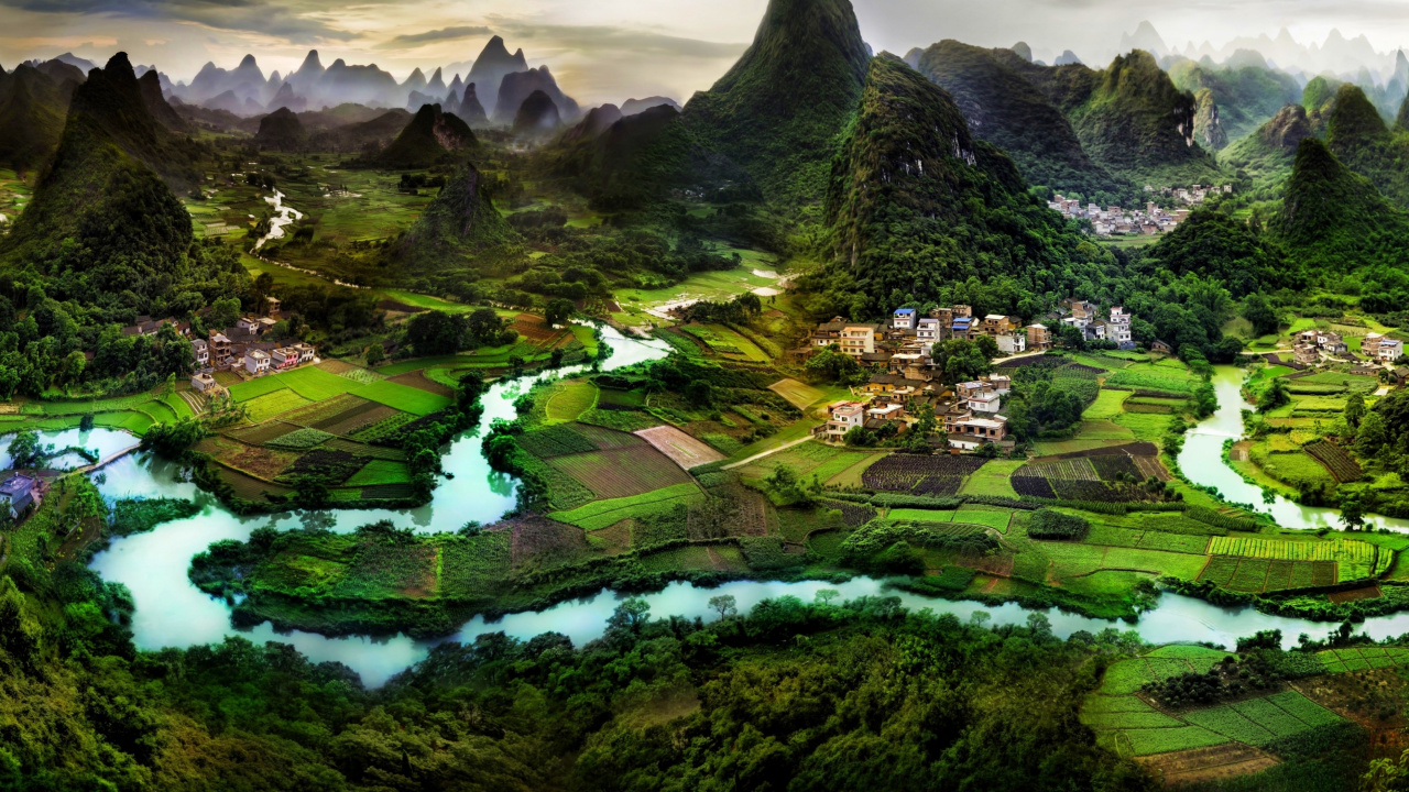 Обои природа, гора, пейзаж, горная станция, пейзажи гор в разрешении 1280x720